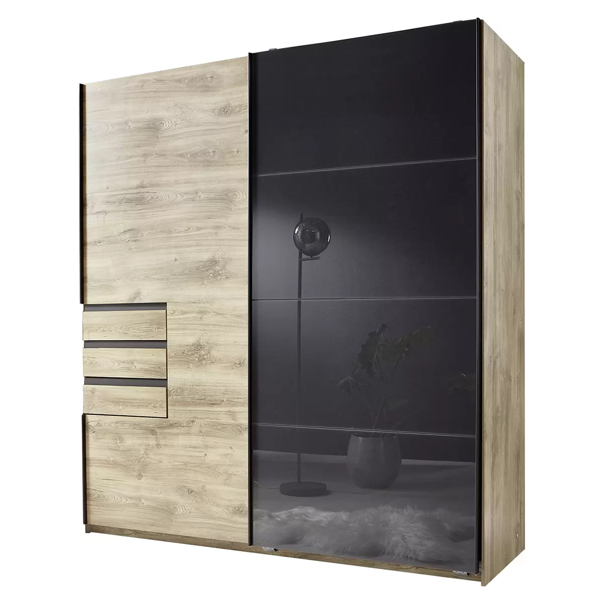 Schwebetürenschrank 2trg. Oldenburg Artisan Eiche