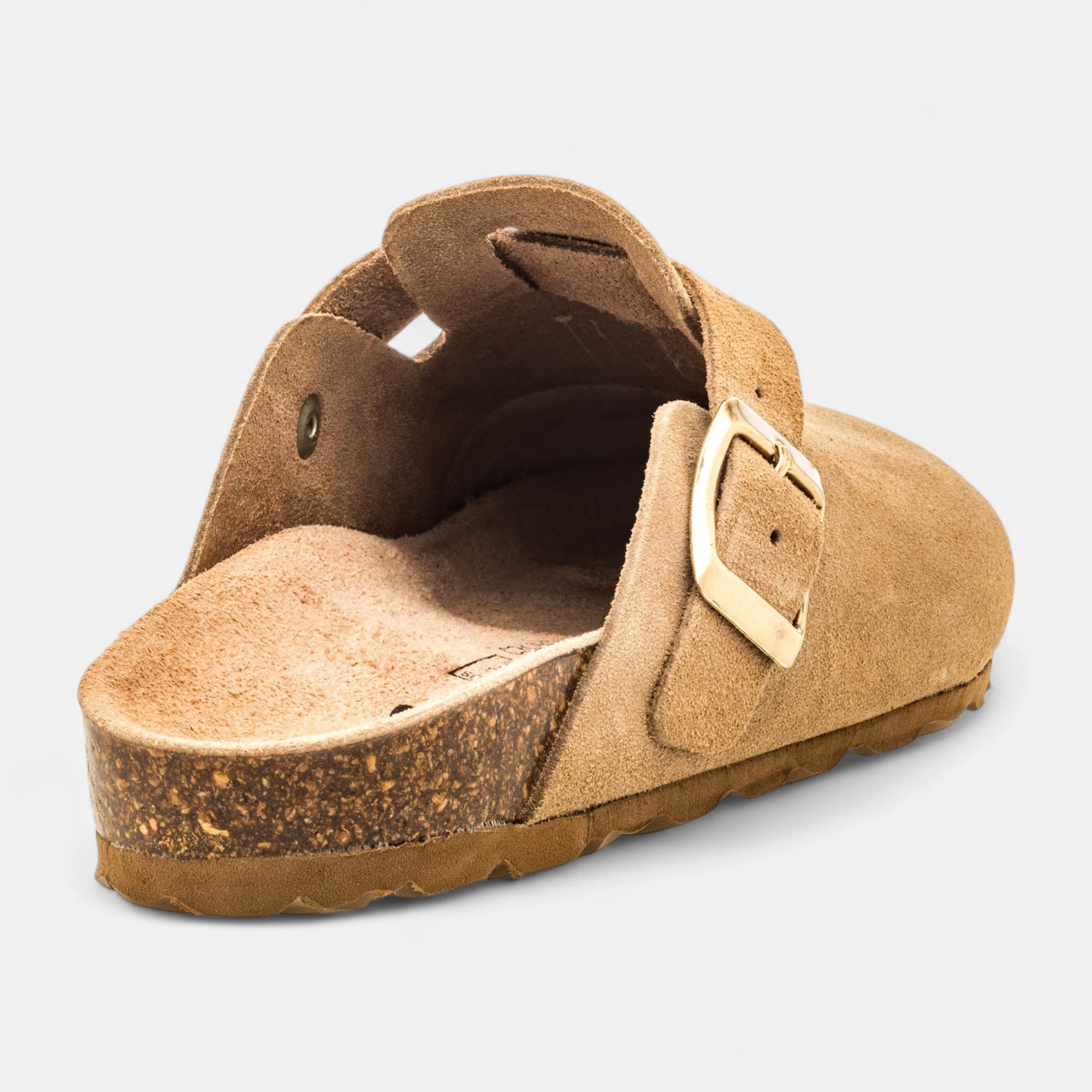 Mules semelle liège Fille en cuir beige