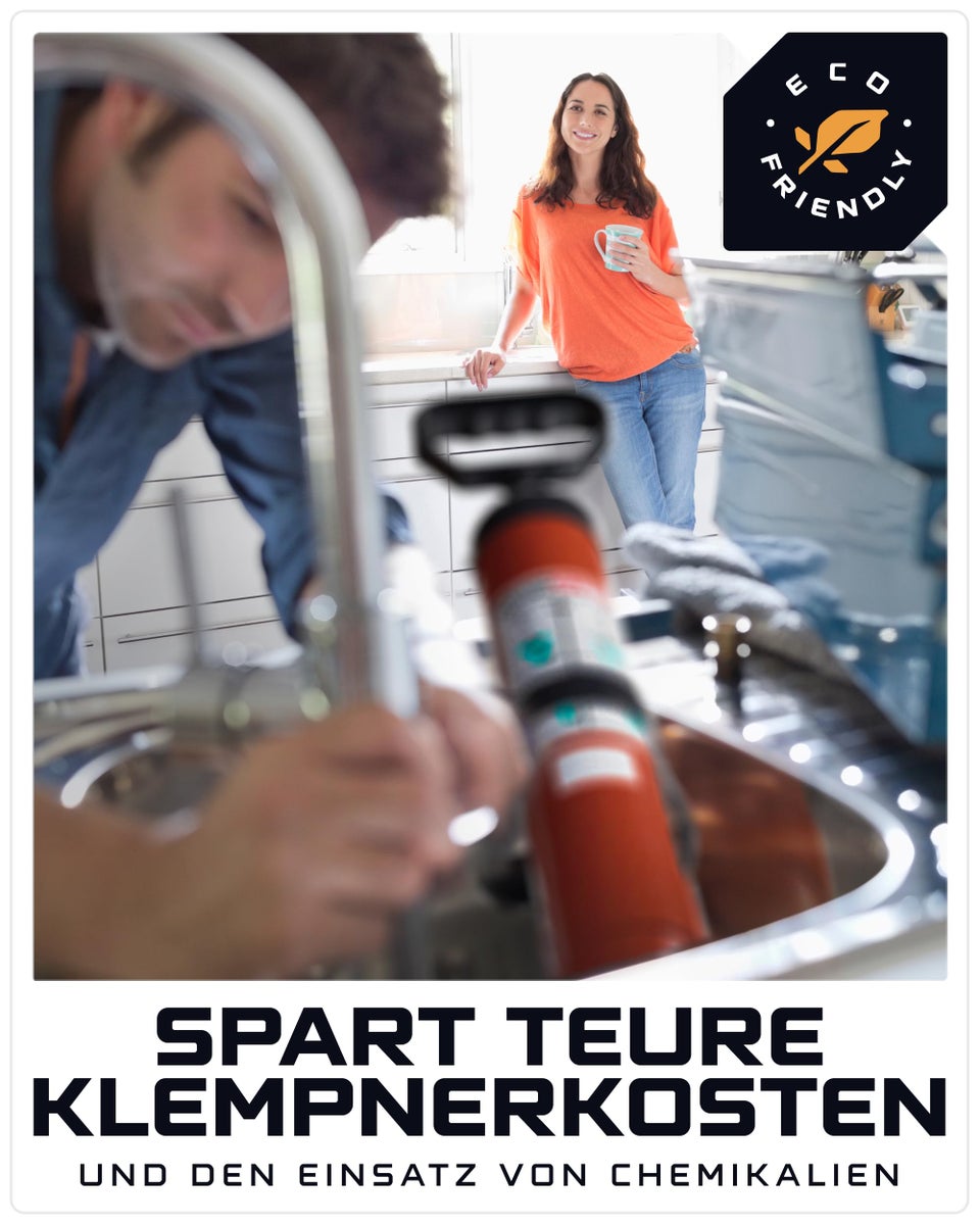 WERKSTEIN Rioolreinigingspomp | Hogedrukrioolreiniger voor snelle en effectieve reiniging van leidingen in badkamers, keukens en toiletten | Gemaakt in Duitsland | Rioolreiniger, Rioolreinigingspomp, Persluchtrioolreiniger
