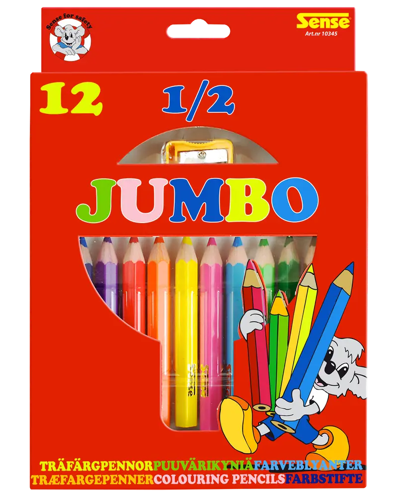 Sense Farveblyanter 1/2 jumbo 12 stk.