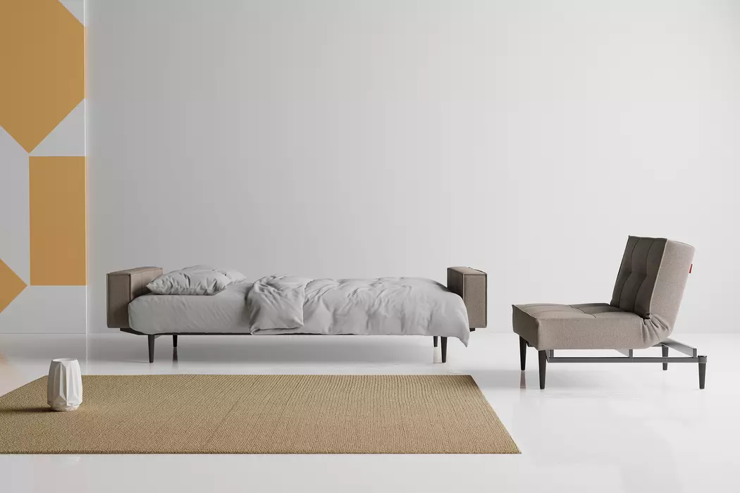 Schlafsofa mit Armlehnen Splitback Styletto schwarz
