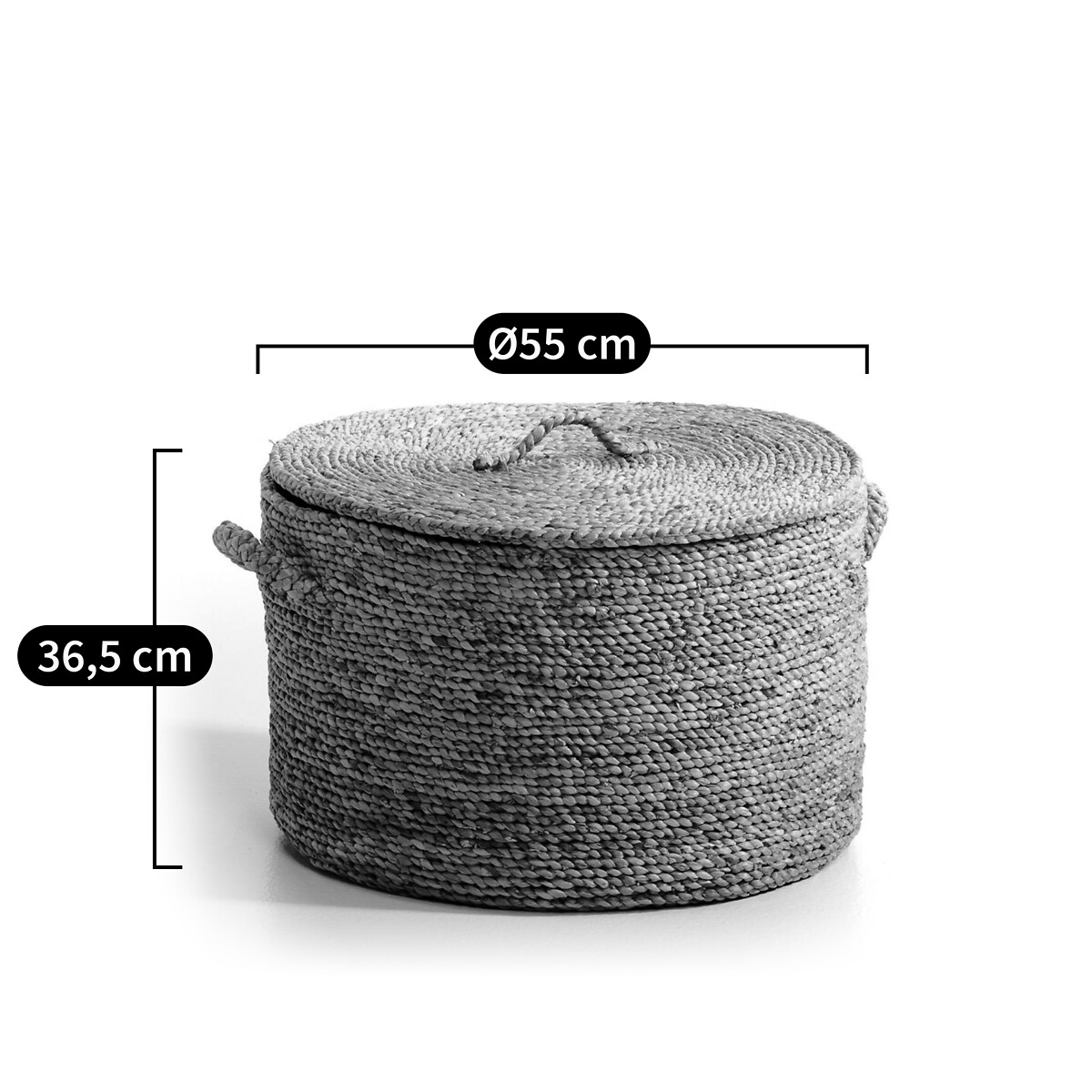AM.PM<br>Cesta redonda em jacinto-d'água H36,5 cm, Lian
