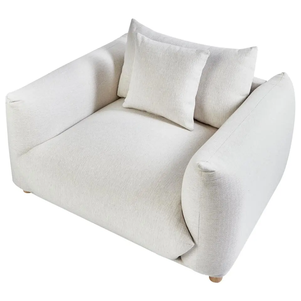 LUVOS - Fauteuil - Gebroken wit - Stof