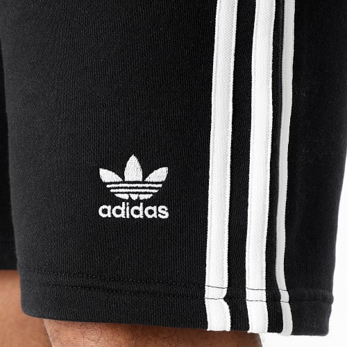 Short Jogging Bandes Brodées 3 Stripes DH5798 Noir Blanc
