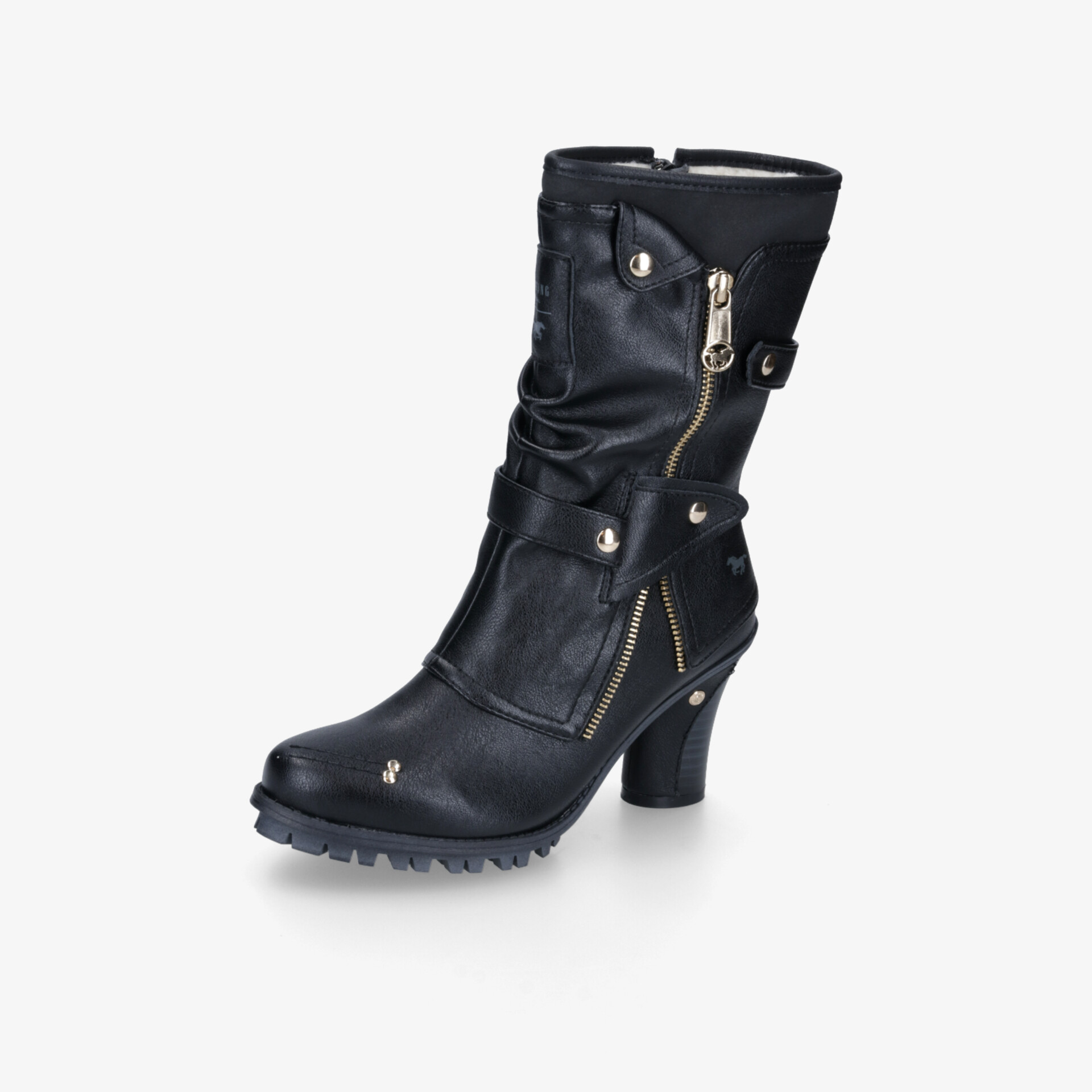 MUSTANG Damen Schnürstiefeletten schwarz