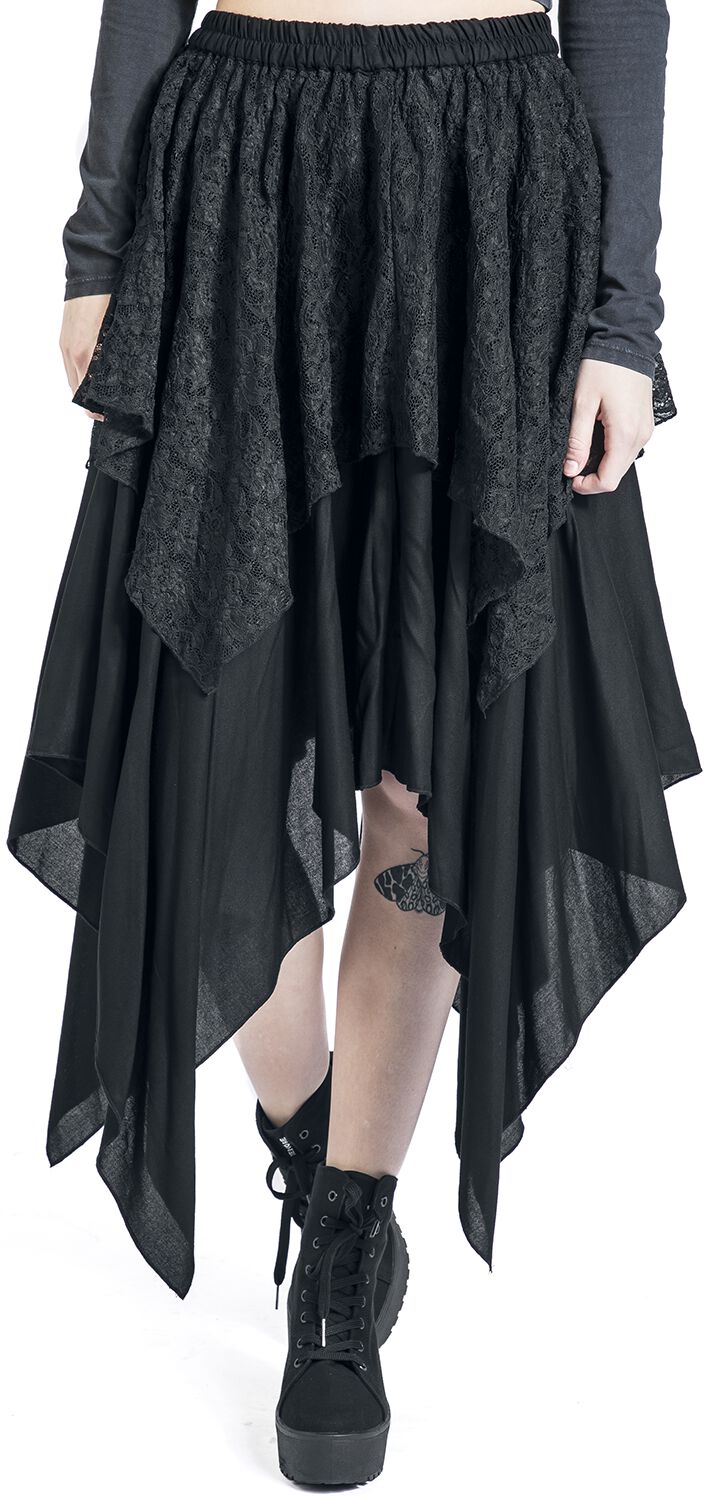 Jupe avec Dentelle | Gothicana by EMP Jupe mi-longue