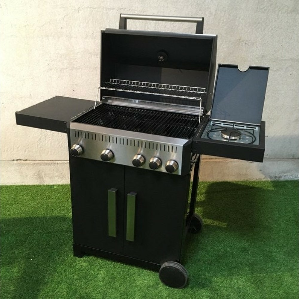 Barbecue gaz b500 4 brûleur de bbq + 1 brûleur de gaz - 10 personnes