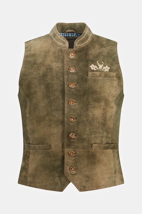 Weste, Ziegen Veloursleder, Tracht, Stehkragen