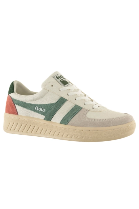 Baskets basses gola grandslam trident zn wht/grn mist/evergreen