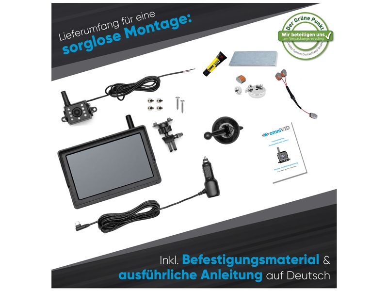 omniVID Equi-Cam mit Monitor 5 Zoll Sicherheit für Pferd und Ladung