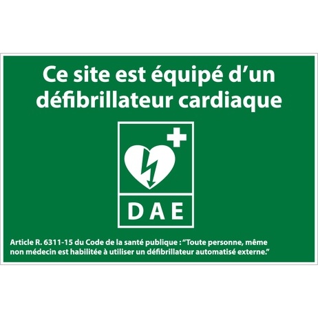 Panneau - Site équipé d'un défibrillateur cardiaque - ISO 7010