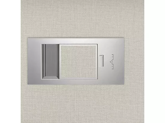 Bloc-porte Miro avec poignée Exclusive grise, H.204 x l.63 cm, aspect textile opale