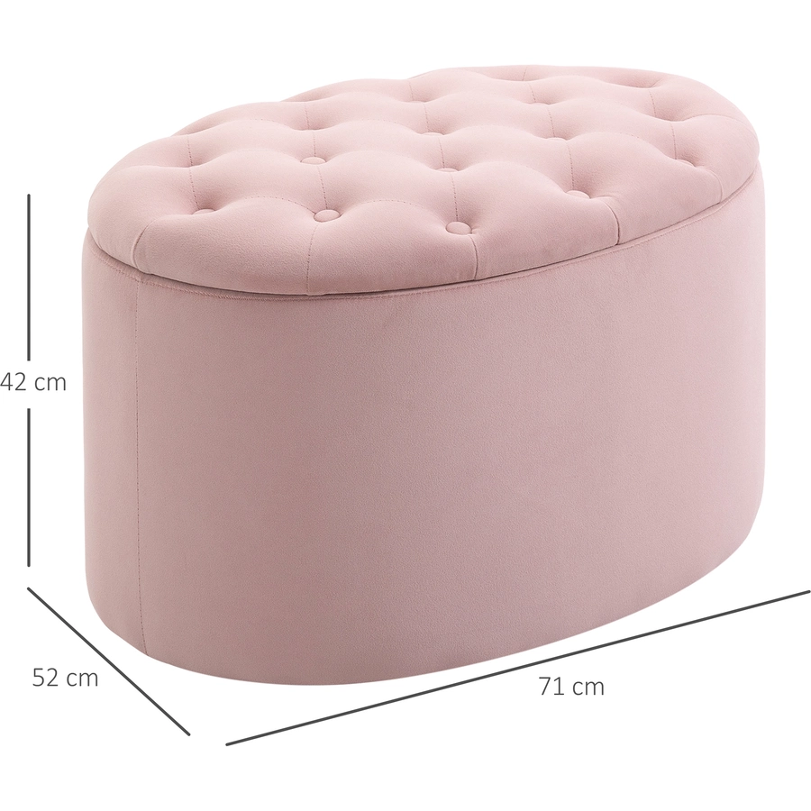 HOMCOM Sitzbank ovalförmig mit Stauraum rosa