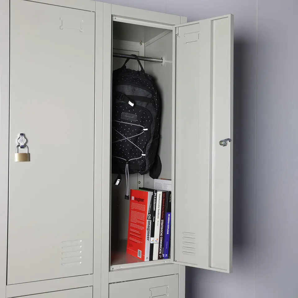 Lockerkast Grijs - 90x185 cm - 6 lockers