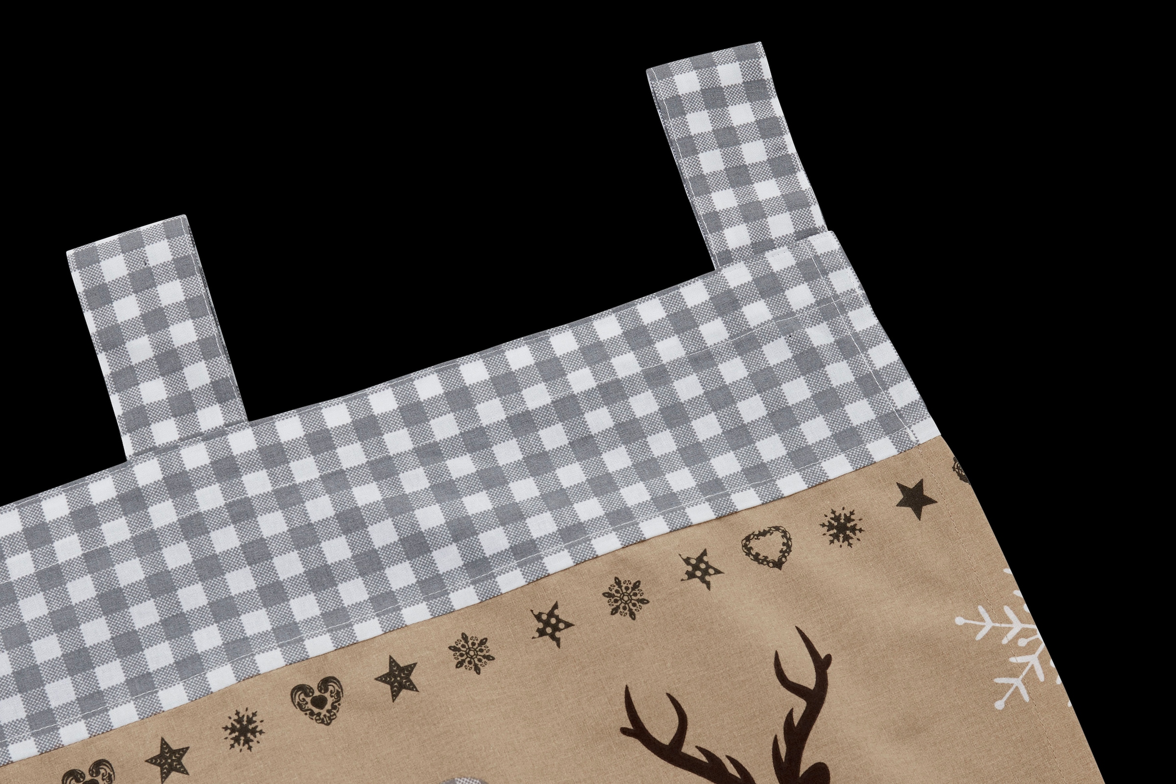 my home Vorhang »Xaver« Schlaufen 1 Stk. tlg. Karo-Design, inkl. Raffhalter, Bio Baumwolle, Herz, Landhaus