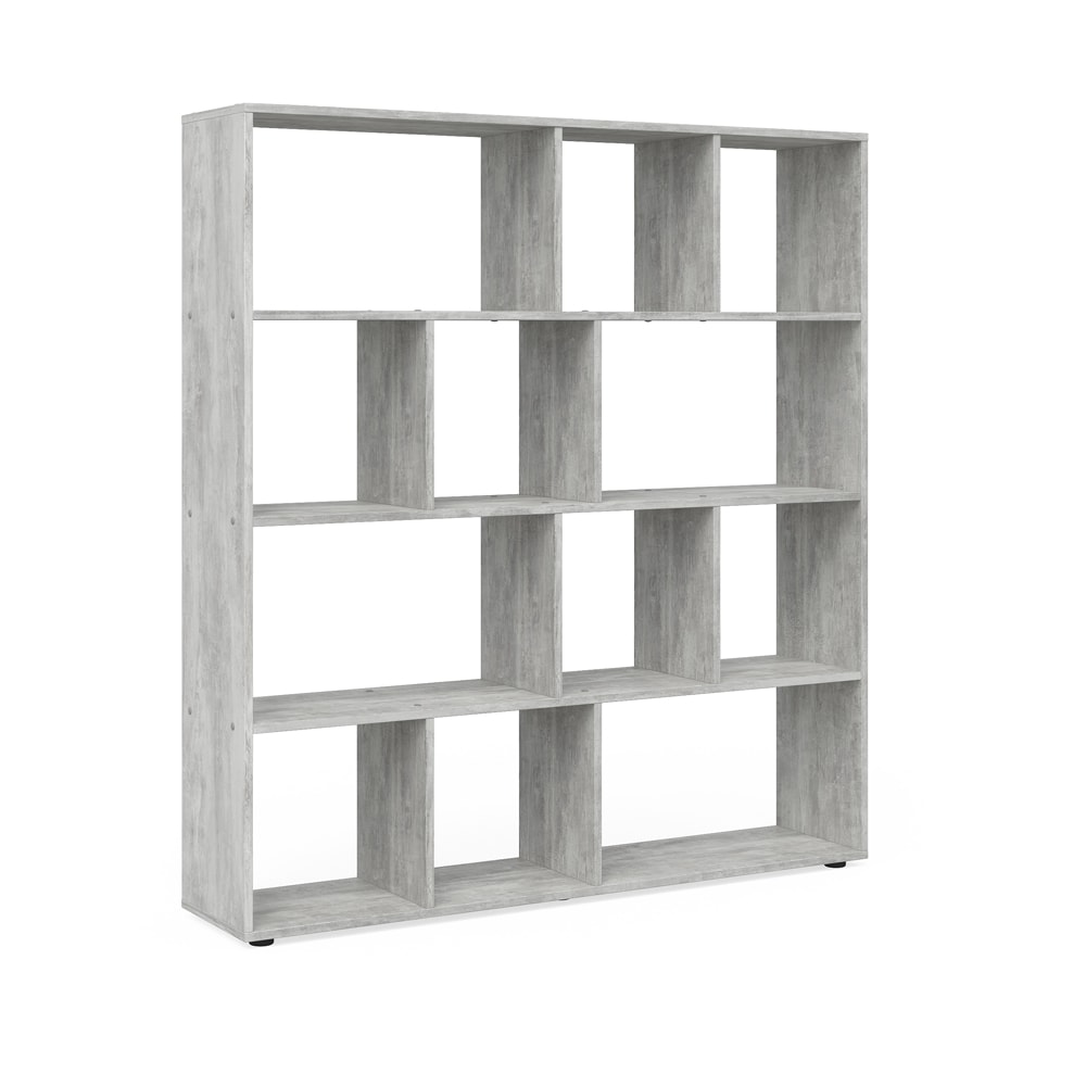 Vicco Raumteiler Pilar Bücherregal Standregal Büroregal 12 Fächer Beton