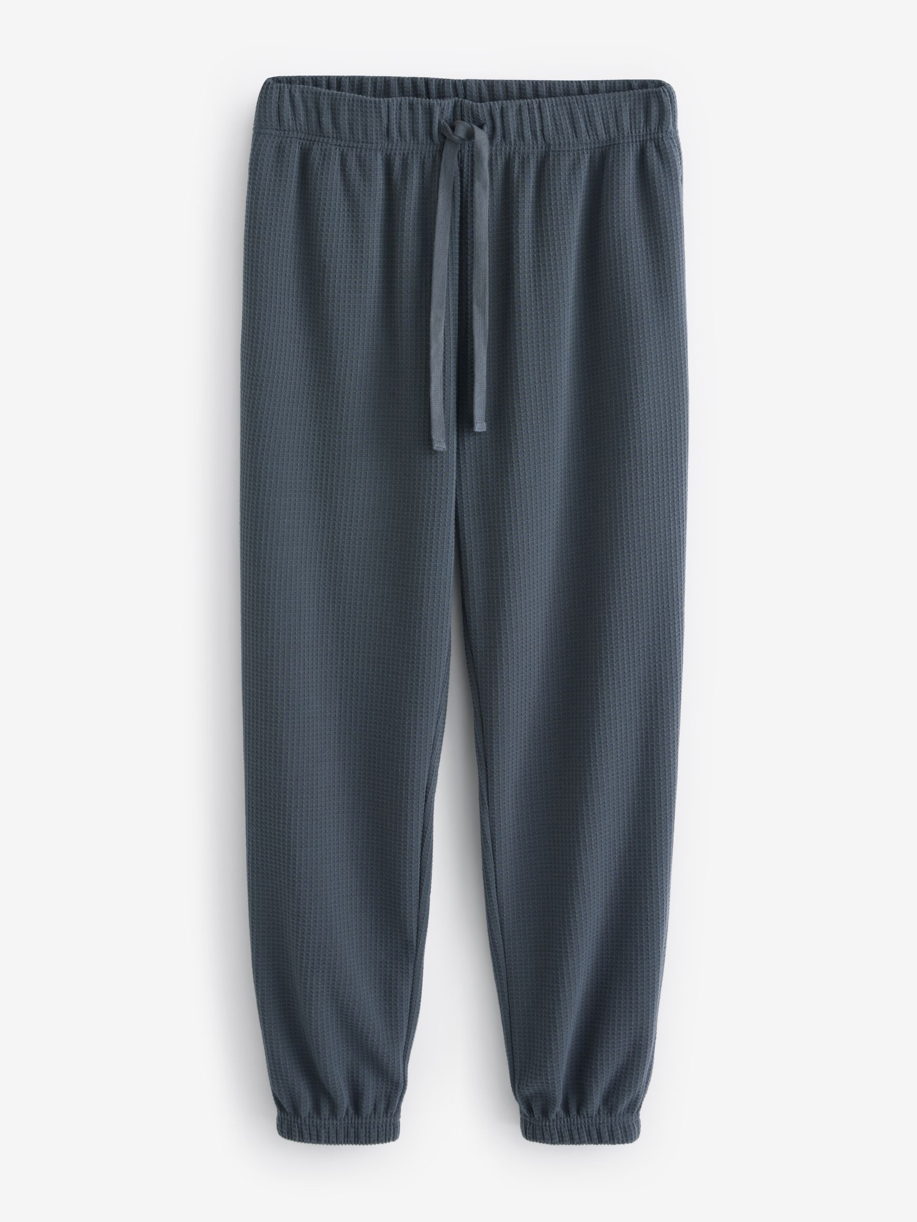 Leisteen grijs - Zachte pyjama met top met wafeldessin en lange mouwen