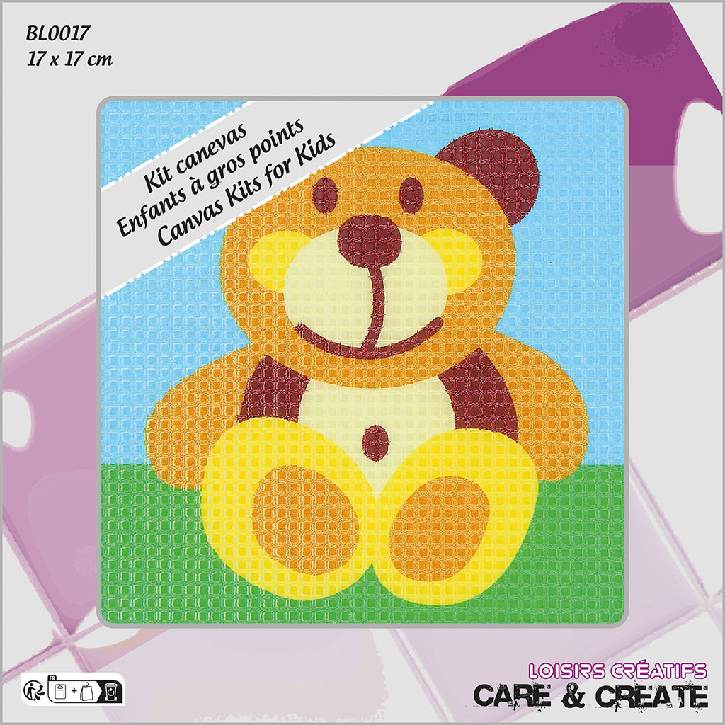 Kit point de croix gros point nounours 15x15cm