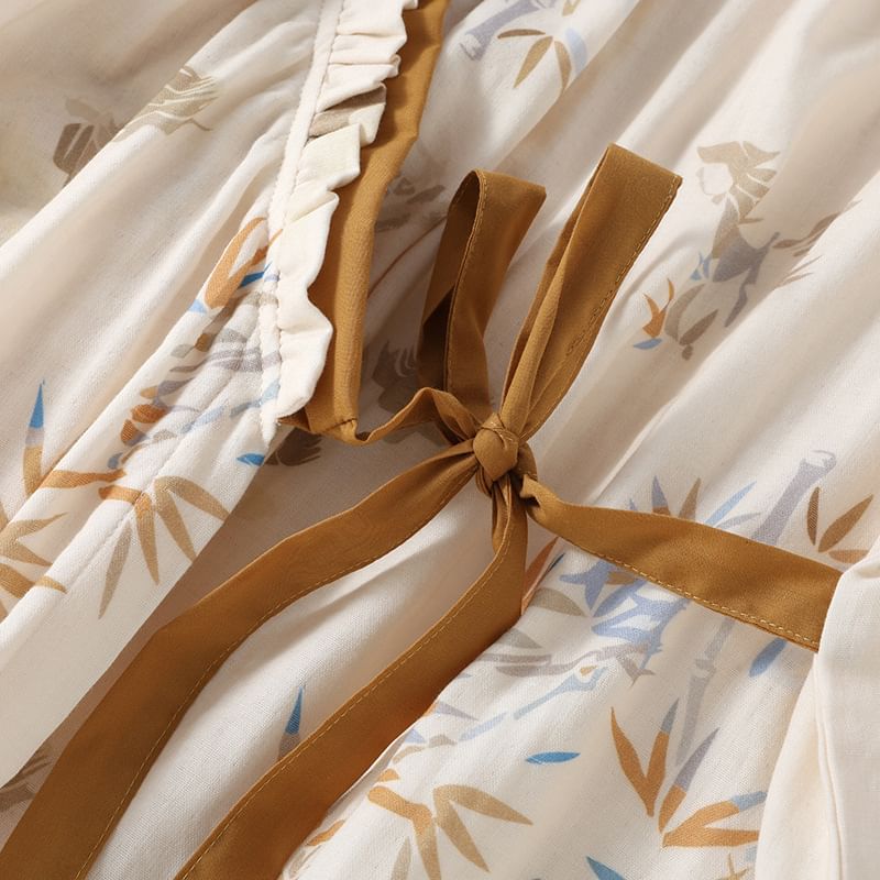 Somnus - Pyjamaset: Top met lange mouwen en print + broek