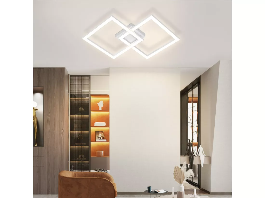 NETTLIFE Plafonnier LED blanc moderne 24W 3000K