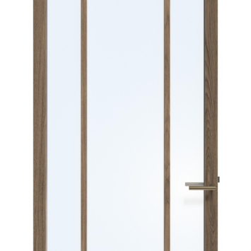 Arne & Bodil binnendeur ABE108 blank glas - donker eiken houtlook afwerking