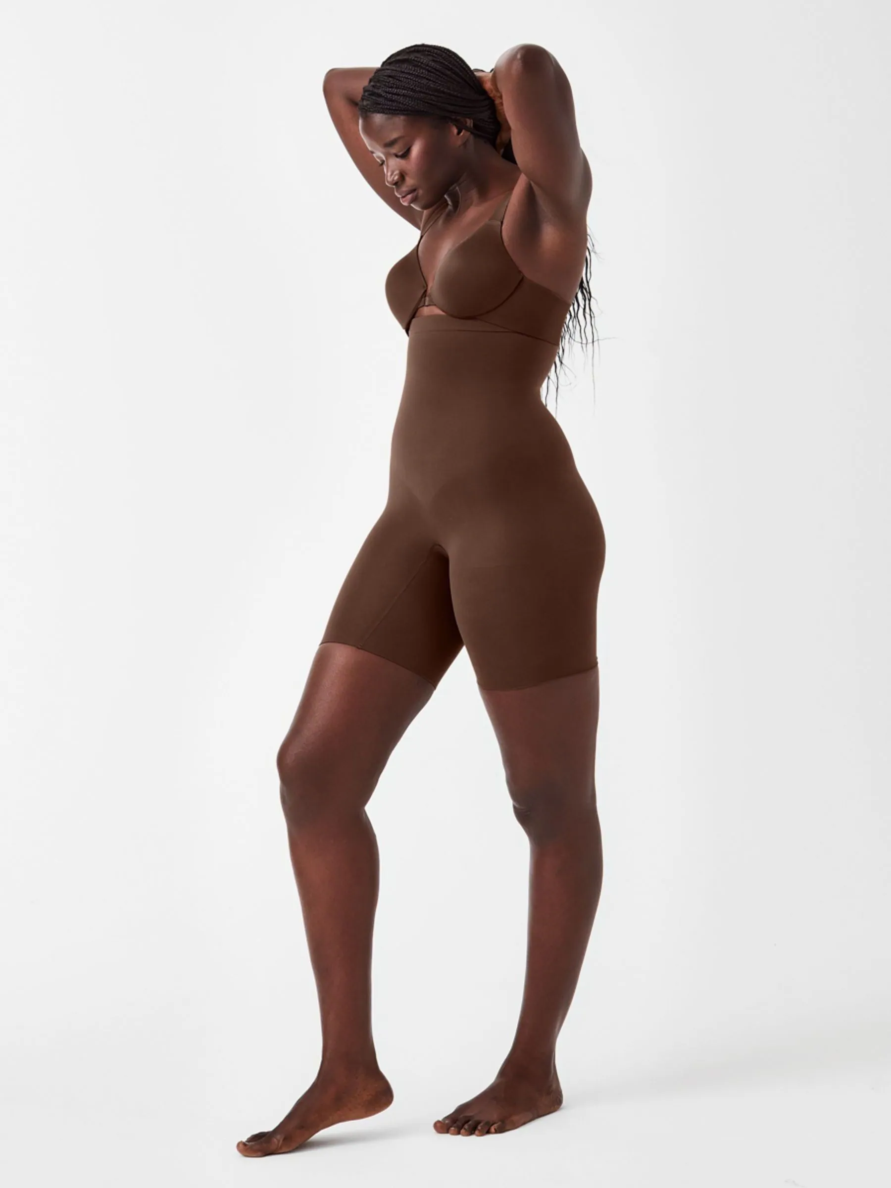 Kastanjebruin - SPANX SPANXsculpt™ Naadloze Power Mid-Thigh Short