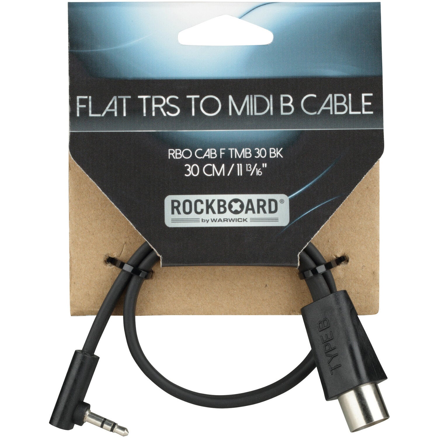 RockBoard RBO CAB F TMB 30 BK Flat TRS-MIDI kabel Type B - 30 cm