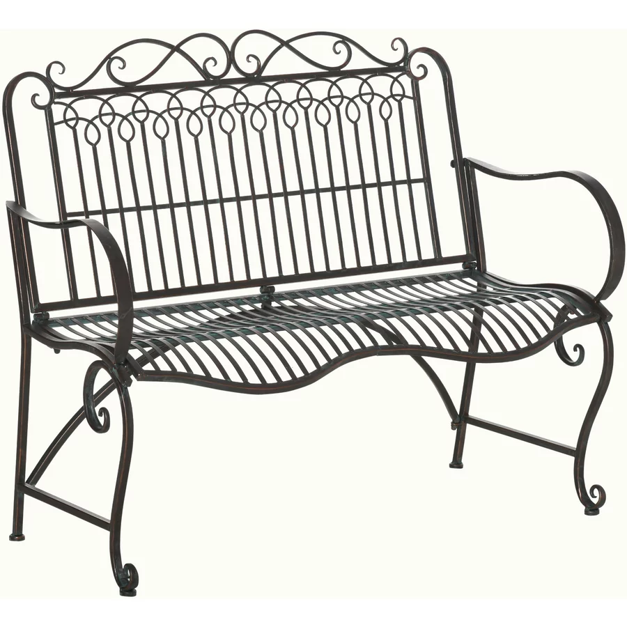 Outsunny Gartenbank mit Rücken- & Armlehnen silber