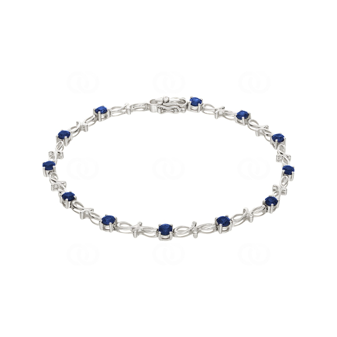 Armband 750/18 K Weissgold mit Saphiren
