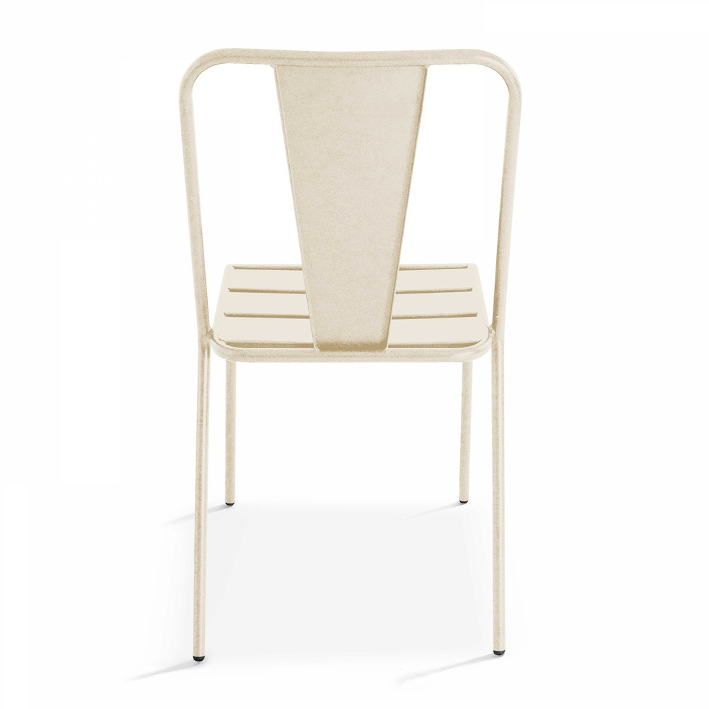 Chaise en métal ivoire