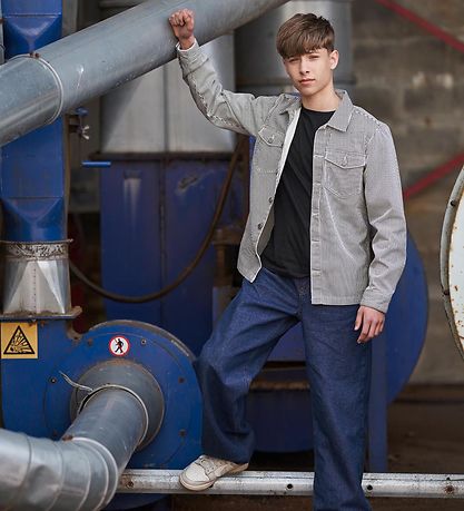 Hound Skjorte - Striped Overshirt - Blåck/Off White