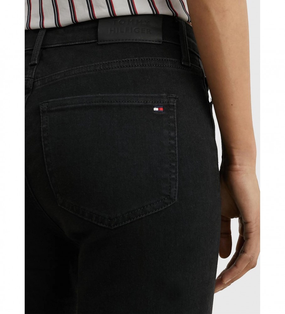 Calça jeans Tommy Hilfiger Flex Harlem de cintura alta preta
