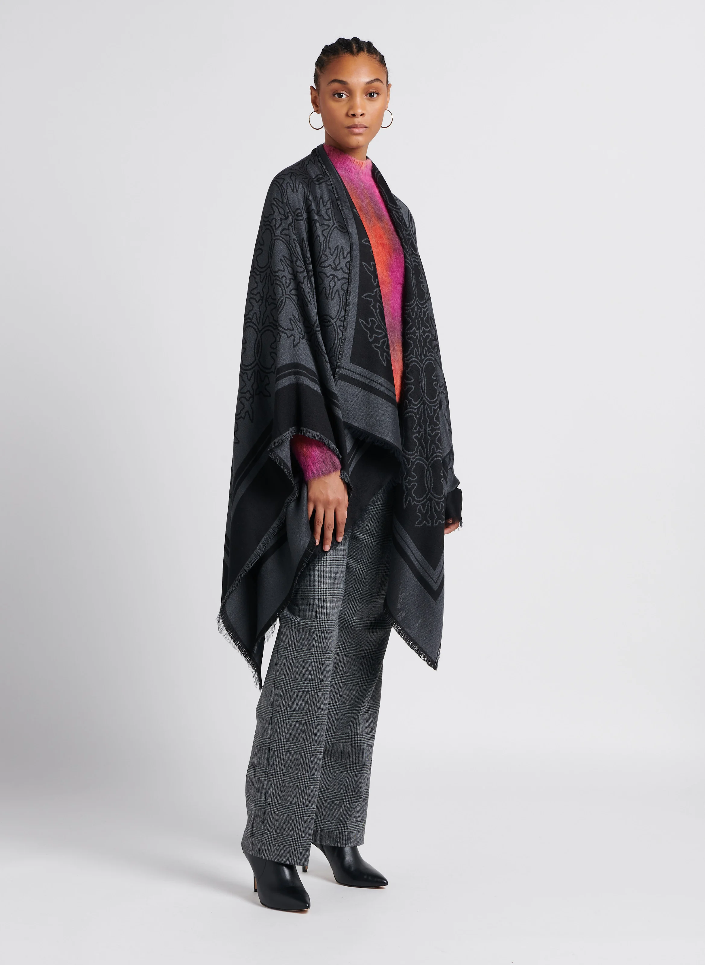 ALALUNGA - Pull ample col V texturé | Multicolore