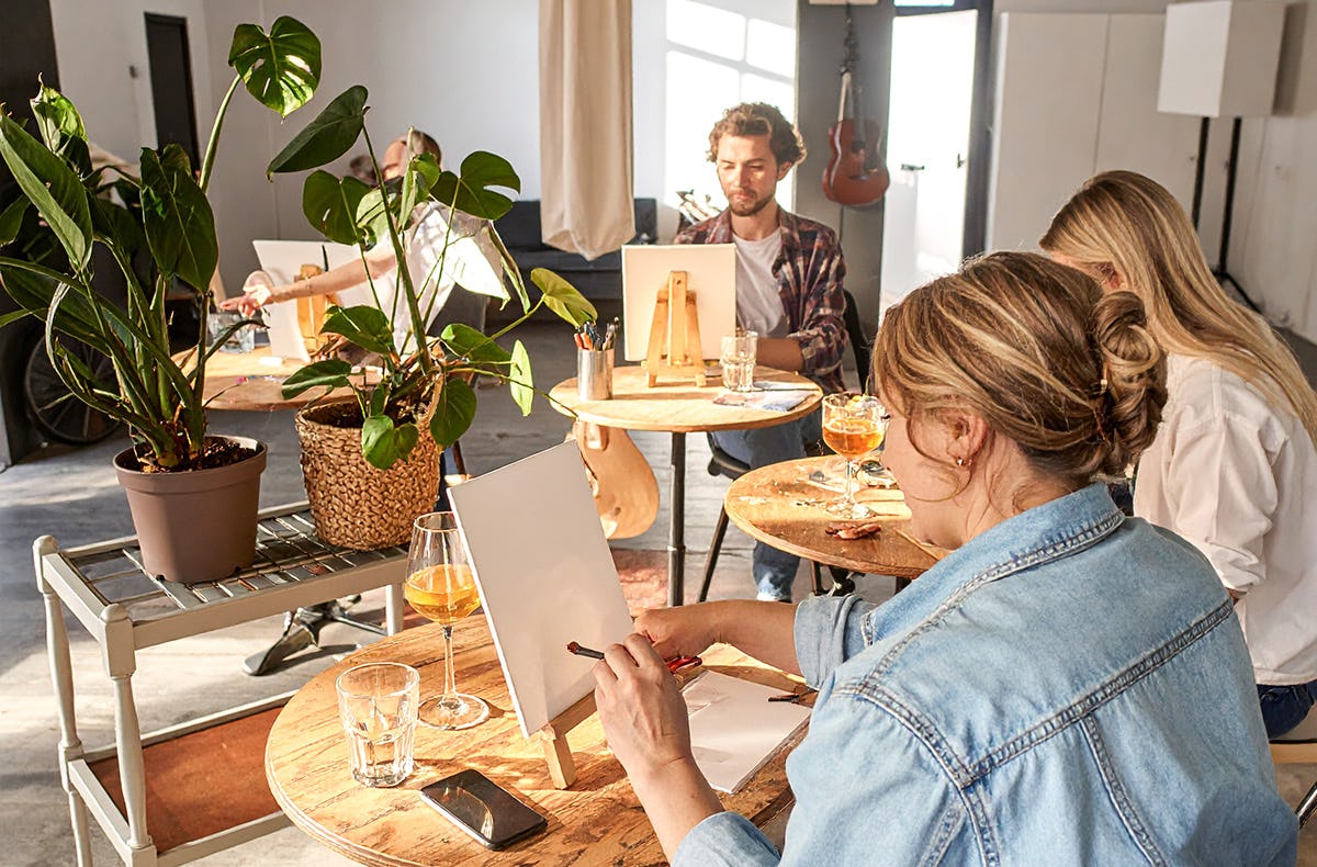 Drink & Paint mit Spachtelmasse Düsseldorf