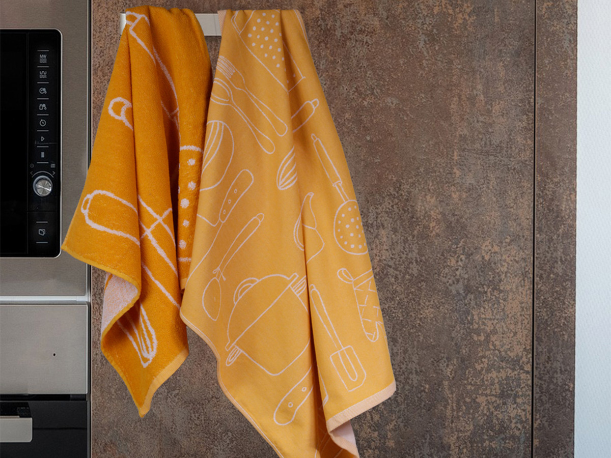 DoubleDry Keukentools 50 x 50 cm set van 6 keukendoeken - Yellow
