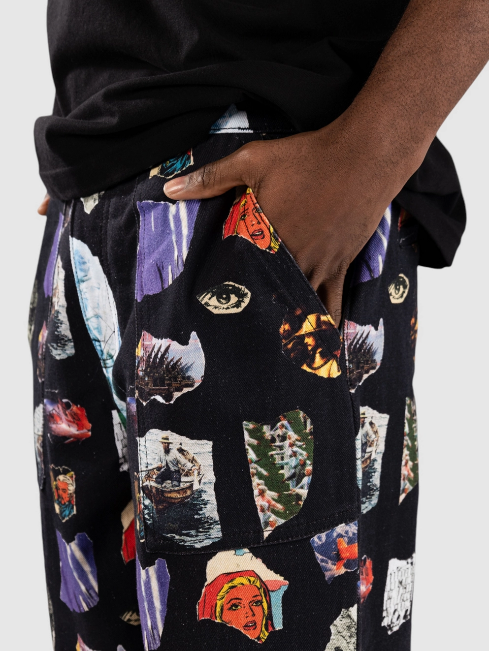 Poetic Collective Painter Jeans and collage