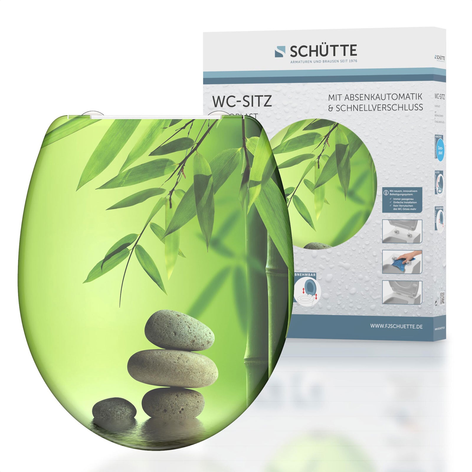 SCHÜTTE WC-Sitz Green Garden Duroplast Absenkautomatik Schnellverschluss