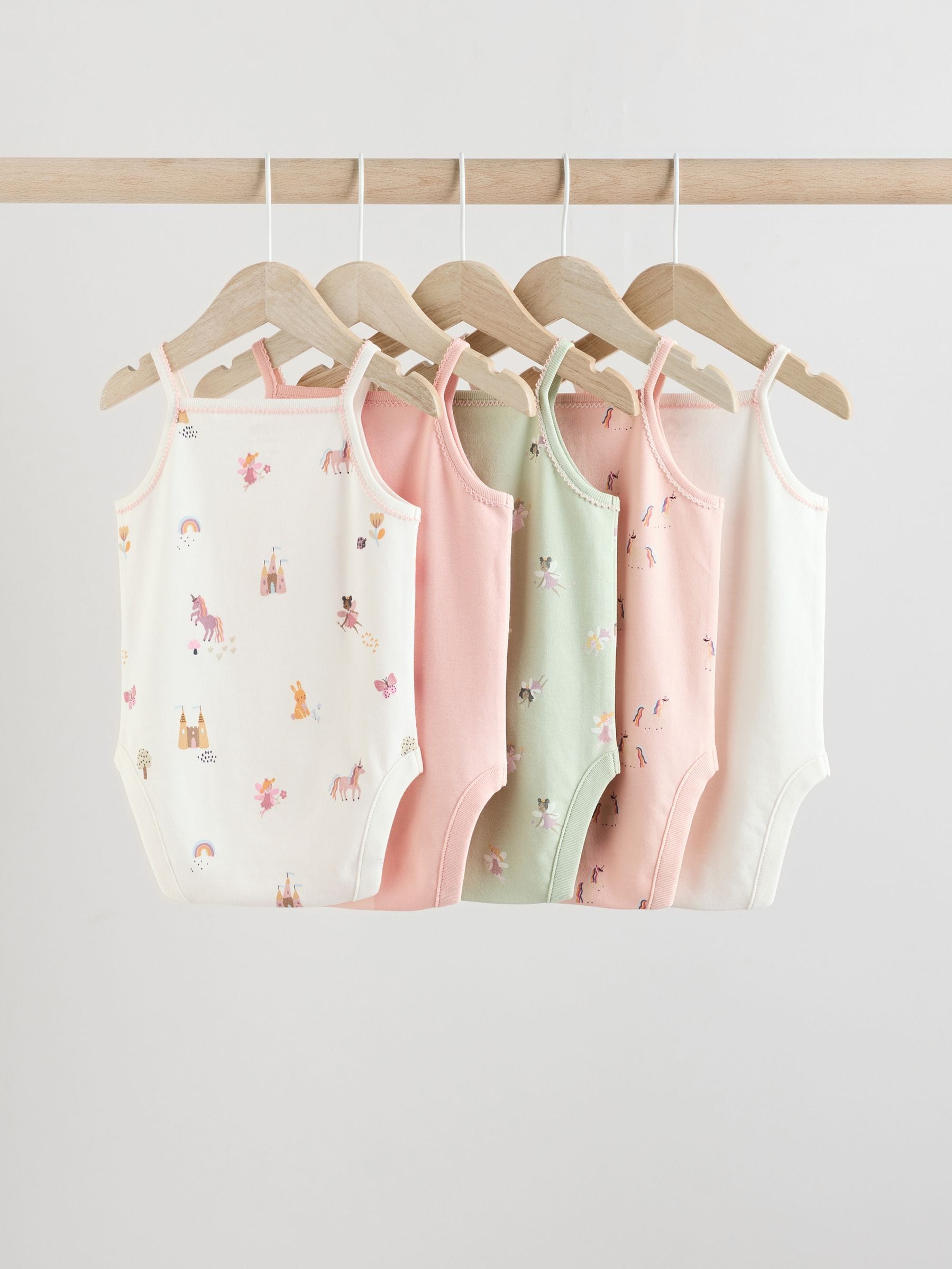 Multi - Set van 5 katoenen hemdrompertjes voor baby's