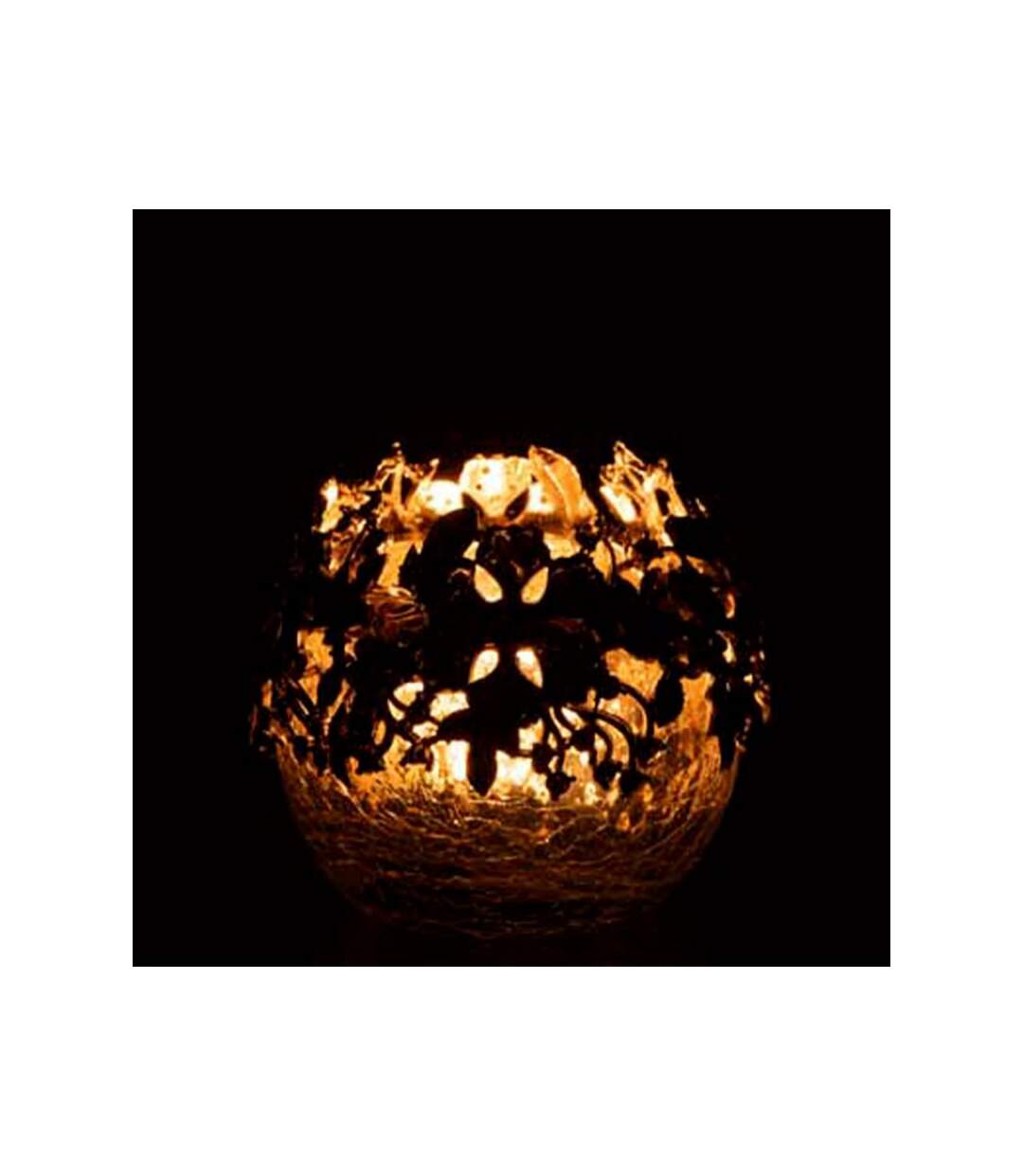 Paris Prix - Photophore Rond Design Métal bijou 8cm Argent