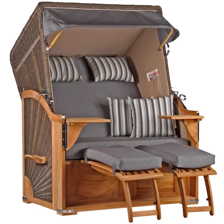 Strandstoel Nordstrand Teak PE grijs design 544