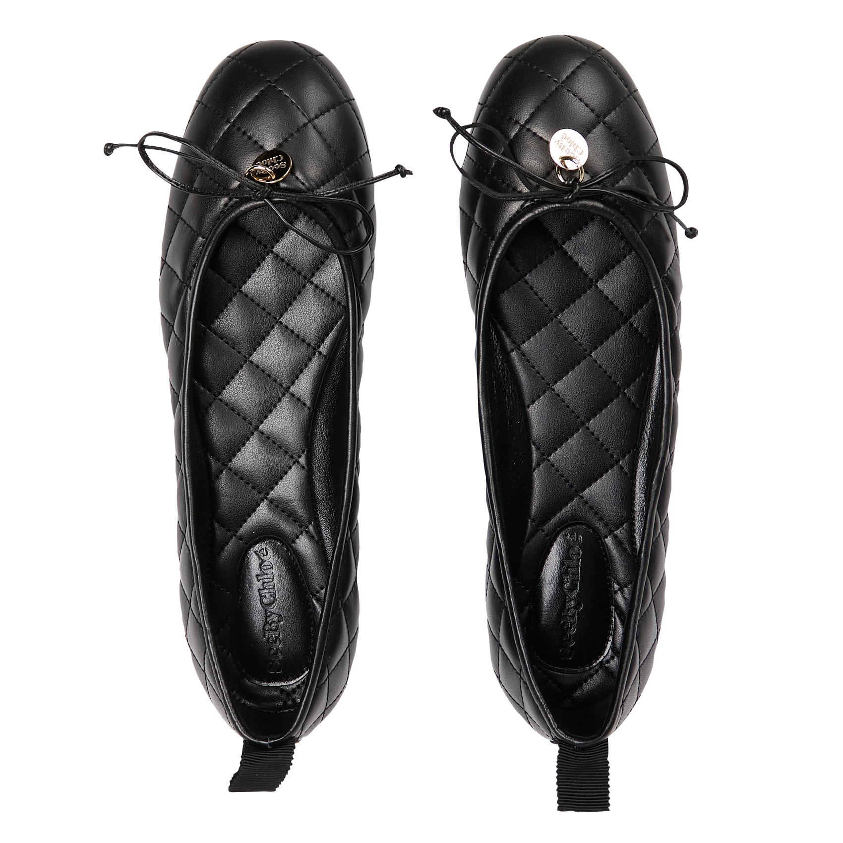 JODIE - Ballerines matelassées aspect cuir| Noir