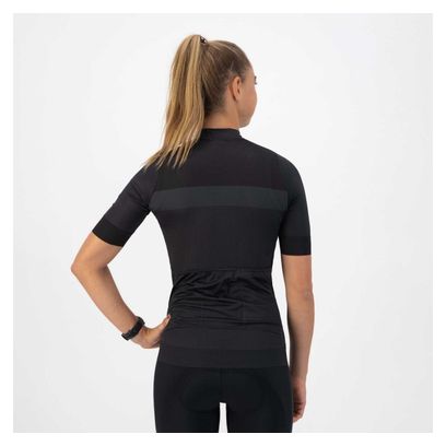 Maillot Manches Courtes Velo Rogelli Prime - Femme - Noir/Gris