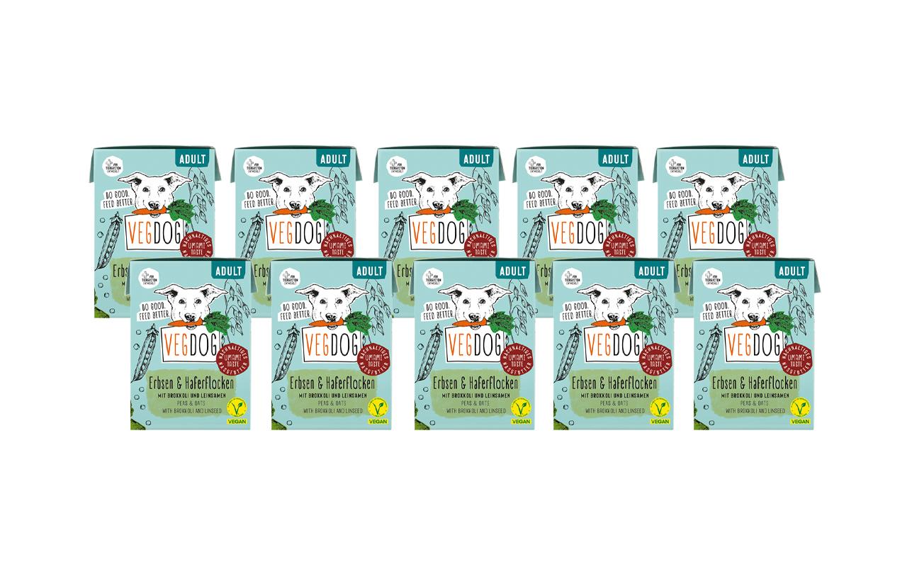 Nassfutter Adult Erbsen + Haferflocken, 10 x 390gHypoallergenes Alleinfuttermittel für ausgewachsene Hunde