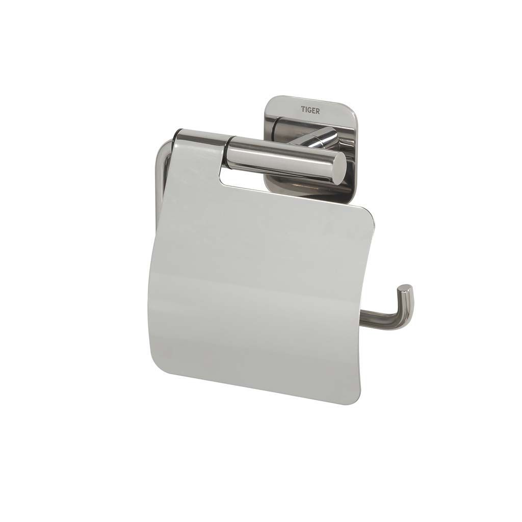 Tiger Colar Toiletrolhouder met klep RVS gepolijst
