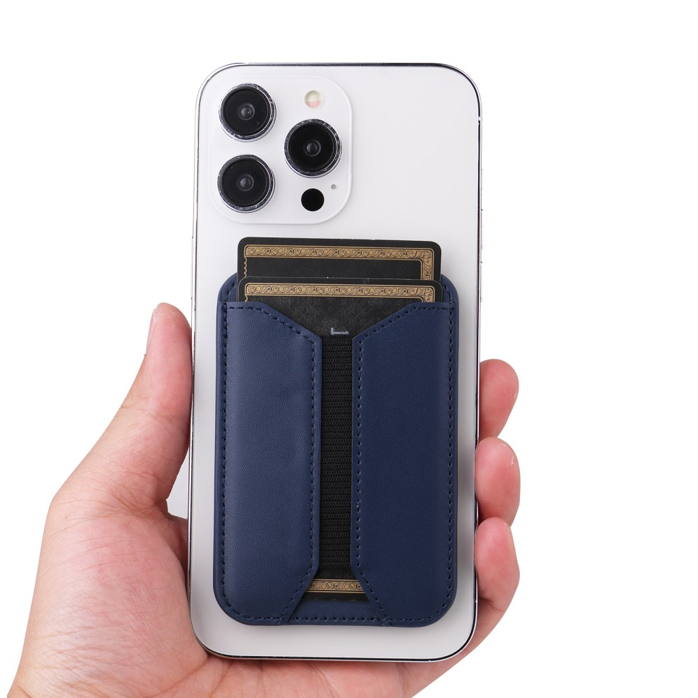 Magnetische MagSafe Leder Wallet Kreditkarten Halterung   Kickstand Aufsteller - Lila