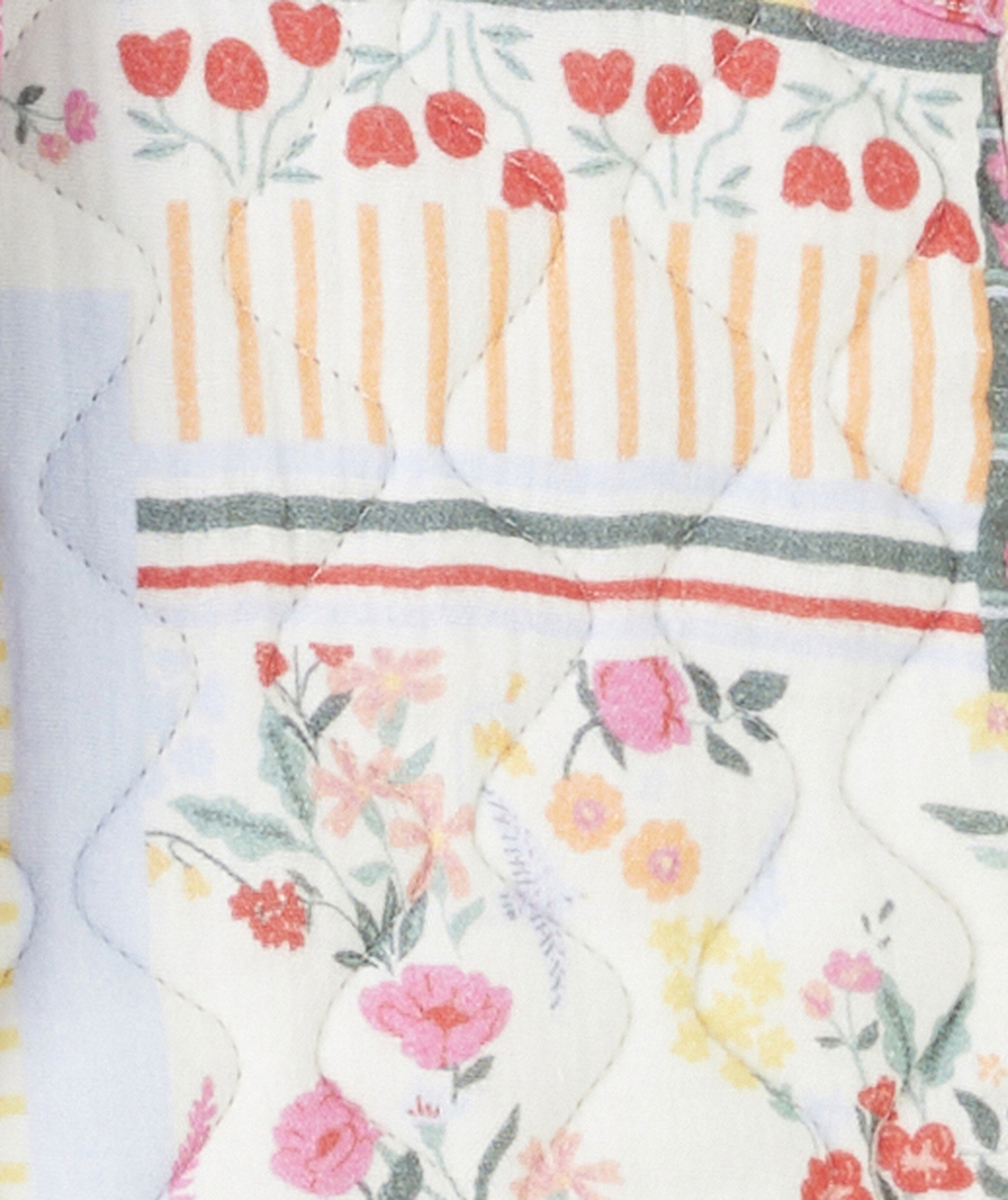 GILET SANS MANCHES RÉVERSIBLE BÉBÉ FILLE EN REMBOURRAGE RECYCLÉ PATCHWORK