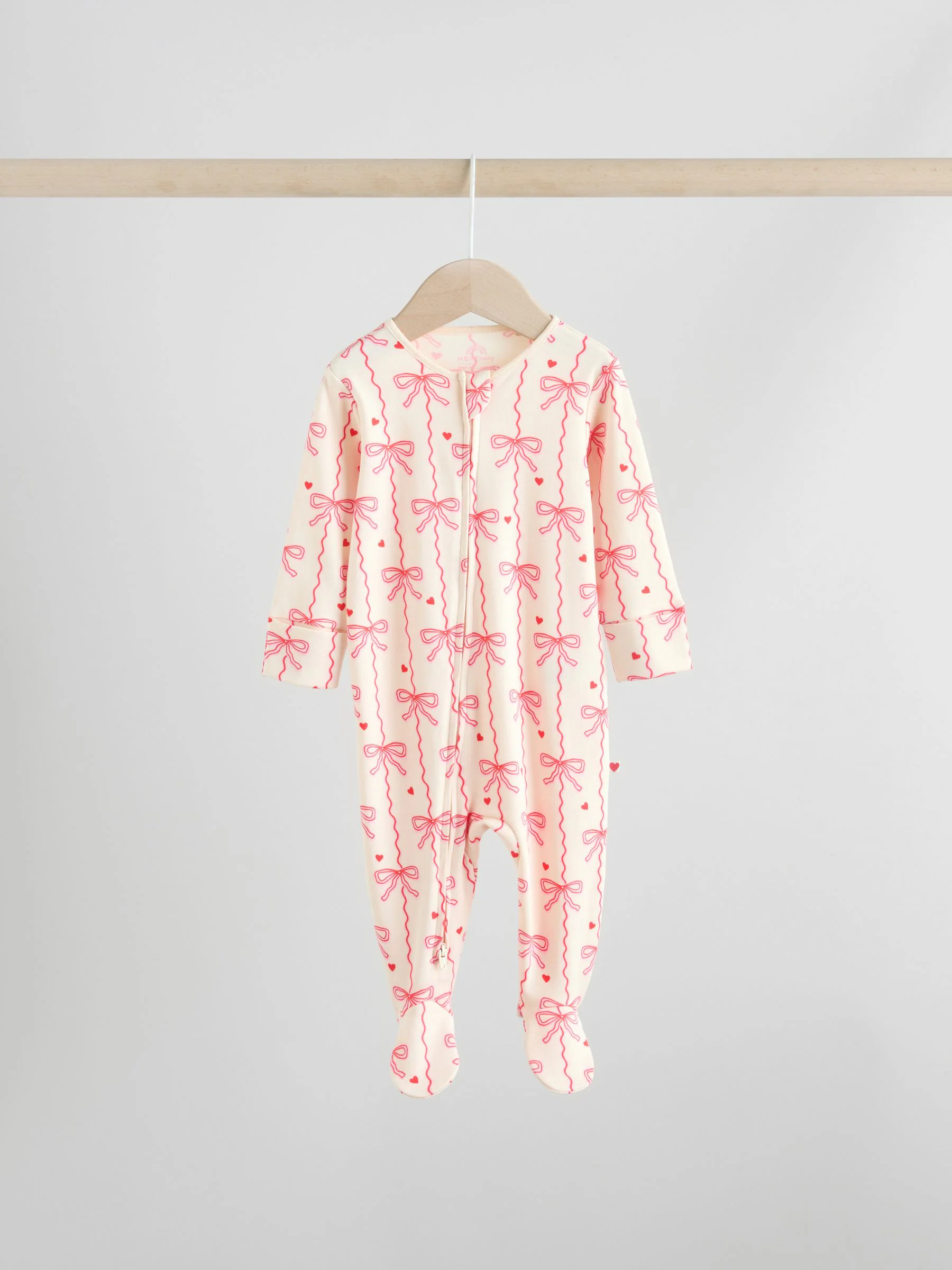 Rode strik - Verpakking van 3 babypyjama's met tweewegrits (0-2jr)