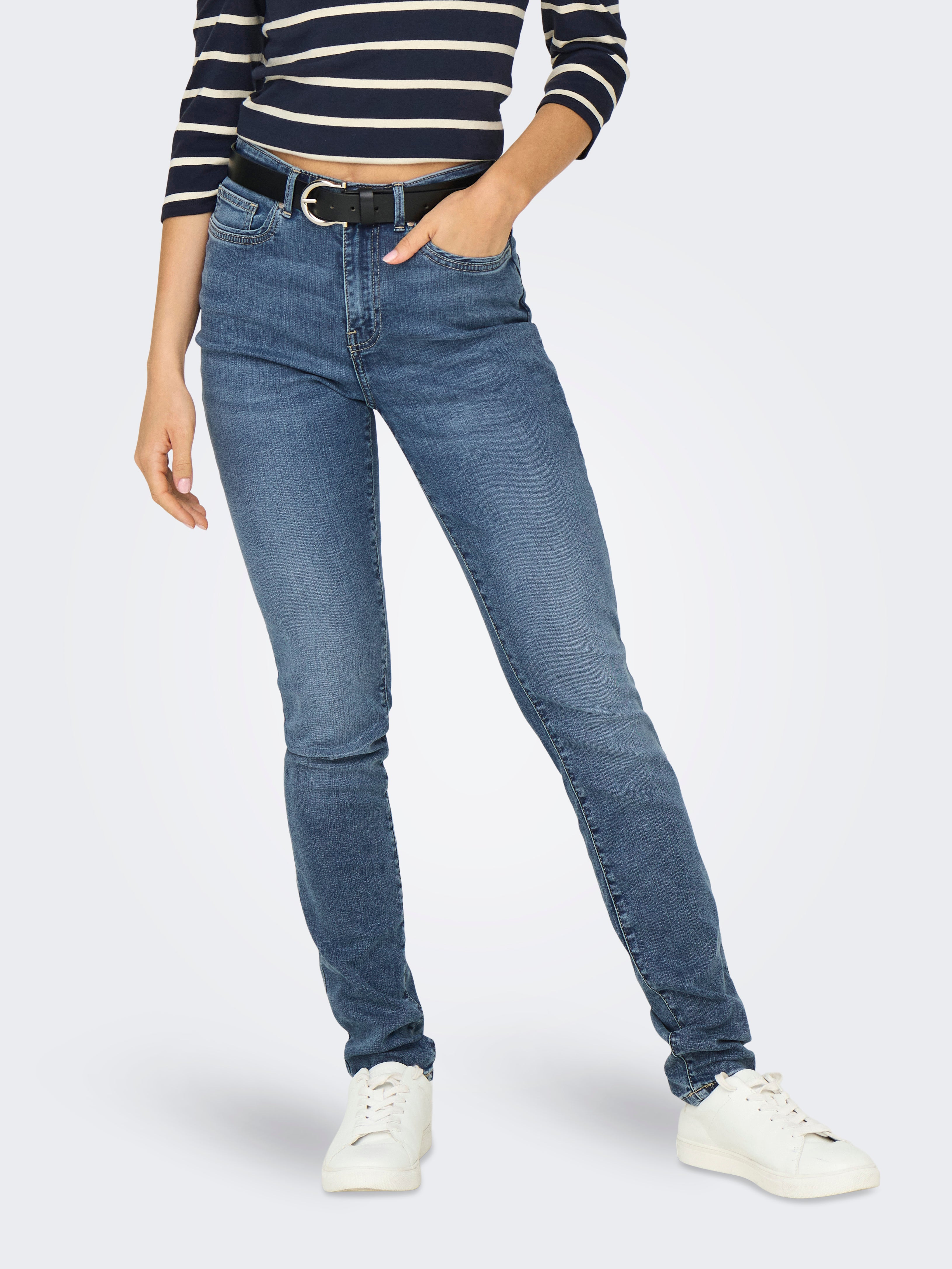 ONLPAOLA Hohe Taille Skinny Fit Jeans Medium Blue Denim