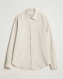 Samsøe Samsøe Liam Cotton/Linen Striped Shirt Orion Blue
