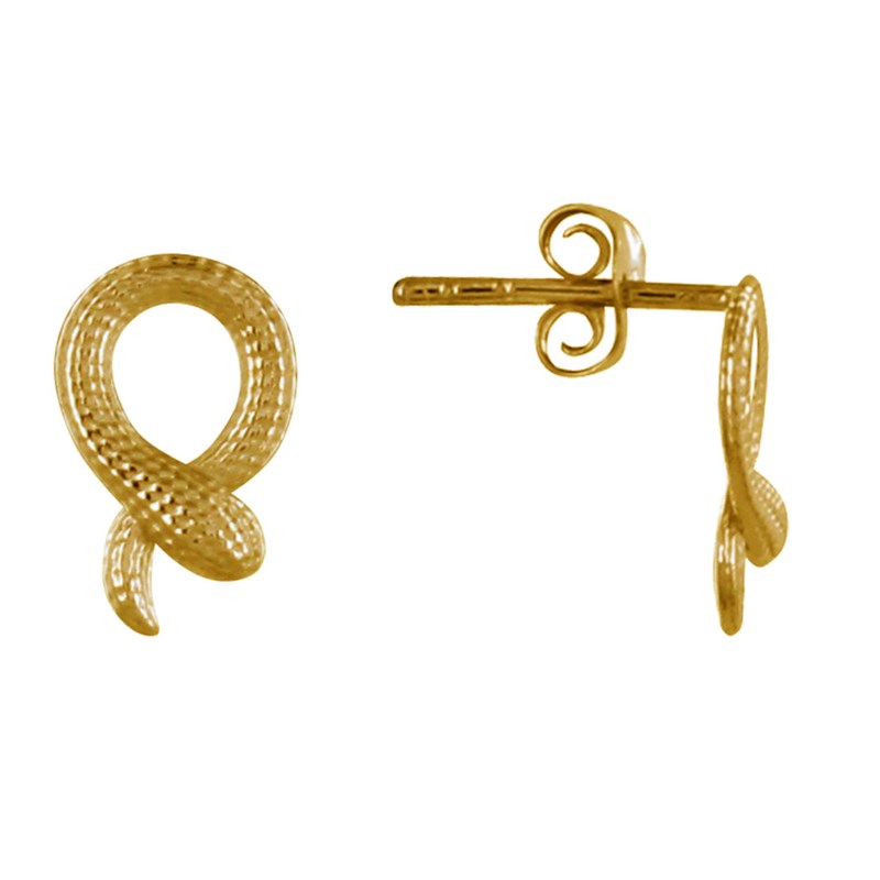 Boucles d'Oreilles Plaqué Or Cordon Serpent